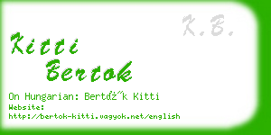 kitti bertok business card