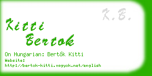 kitti bertok business card